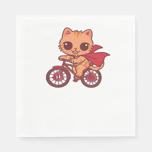 Vampire Cat op Halloween Bike Ride - Schattige Spo Servet (Voorkant)