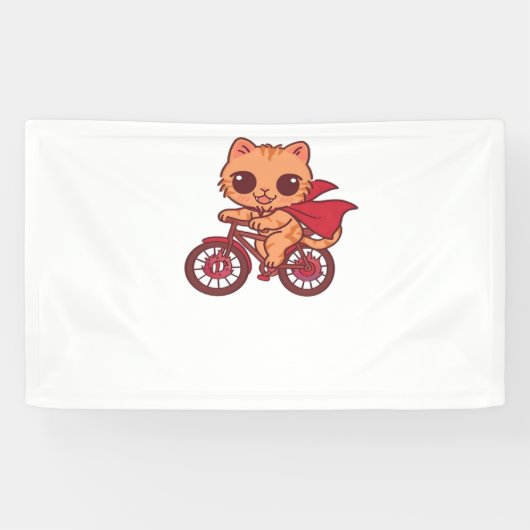 Vampire Cat op Halloween Bike Ride - Schattige Spo Spandoek (Horizontaal)