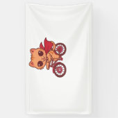 Vampire Cat op Halloween Bike Ride - Schattige Spo Spandoek (Verticaal)