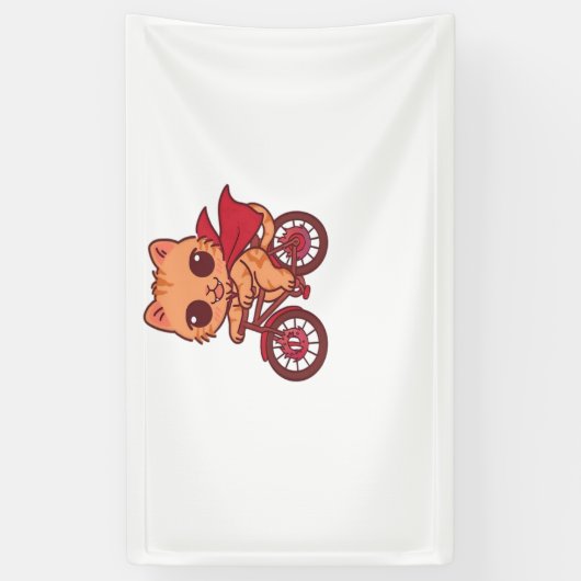 Vampire Cat op Halloween Bike Ride - Schattige Spo Spandoek (Verticaal)