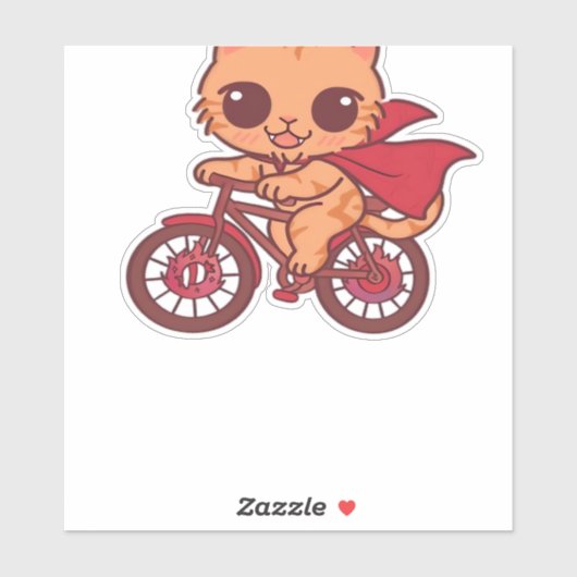 Vampire Cat op Halloween Bike Ride - Schattige Spo Sticker (Vel)