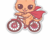 Vampire Cat op Halloween Bike Ride - Schattige Spo Sticker (Voorkant)