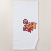 Vampire Cat op Halloween Bike Ride - Schattige Spo Strandlaken (Voorkant)