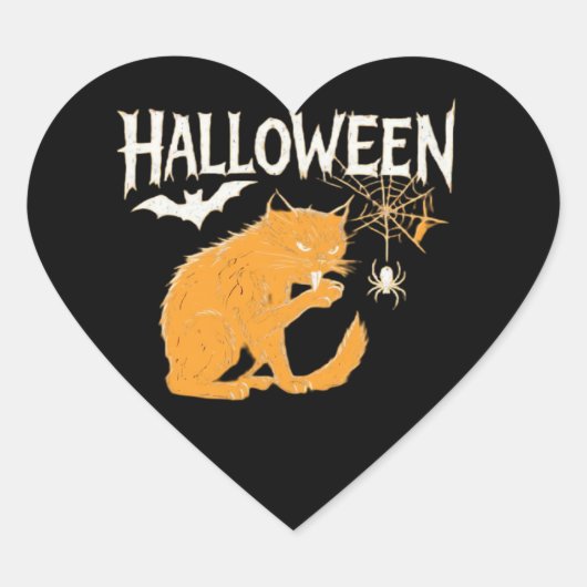 Vampire Cat's Halloween Classic T-shirt Hart Sticker (Voorkant)