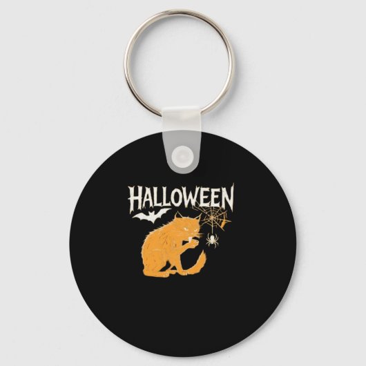 Vampire Cat's Halloween Classic T-shirt Sleutelhanger (Voorkant)