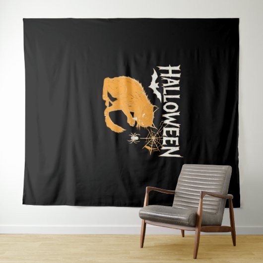 Vampire Cat's Halloween Classic T-shirt Wandkleed (In Situ (horizontaal))