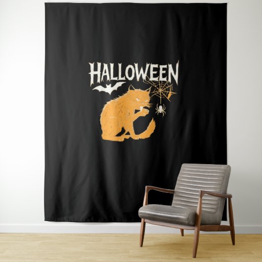 Vampire Cat's Halloween Classic T-shirt Wandkleed (In situ)