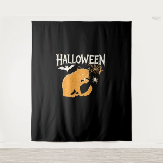 Vampire Cat's Halloween Classic T-shirt Wandkleed (Voorkant)