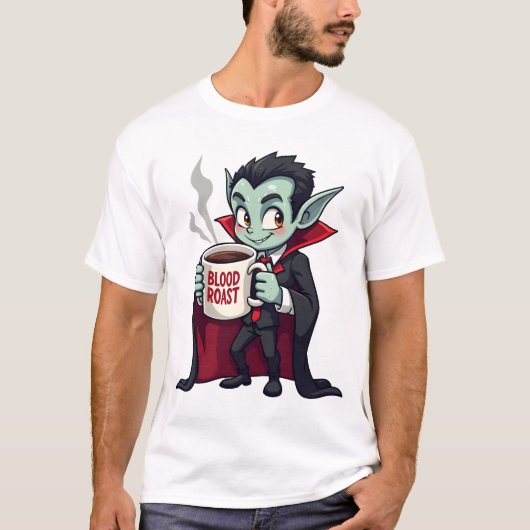 Vampire Coffee Lover � Spooky Latte Shirt (Voorkant)