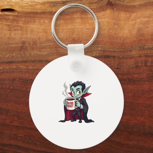 Vampire Coffee Lover � Spooky Latte Shirt Sleutelhanger (Voorkant)