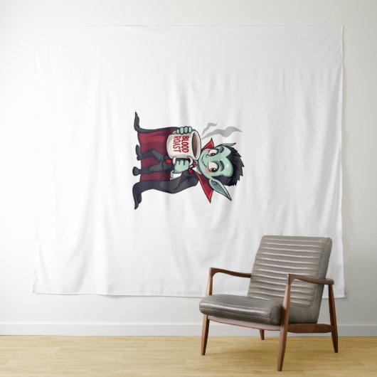 Vampire Coffee Lover - Spooky Latte Shirt Wandkleed (In Situ (horizontaal))