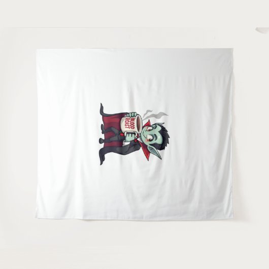 Vampire Coffee Lover - Spooky Latte Shirt Wandkleed (Voorkant (horizontaal))