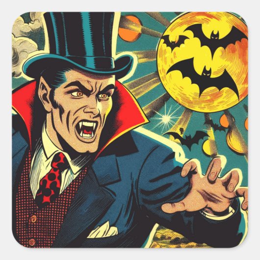  Vampire Comics Vierkante Sticker (Voorkant)