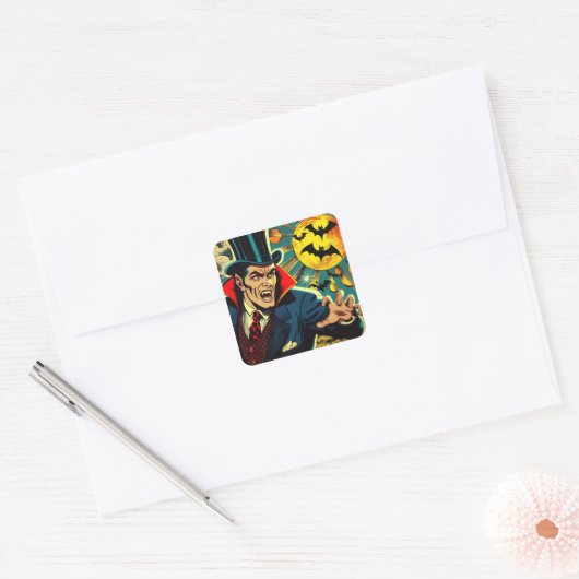 Vampire Comics Vierkante Sticker (Envelop)