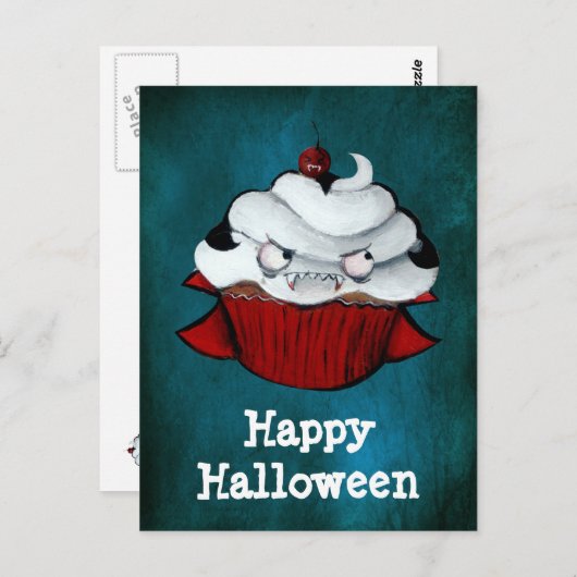 Vampire Count Cupcake Briefkaart (Voorkant / Achterkant)