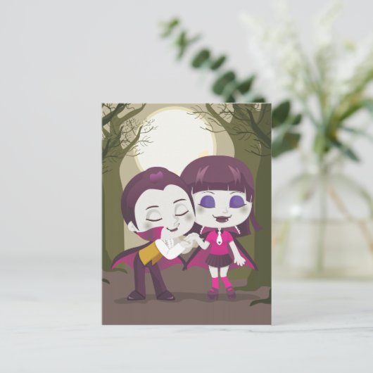Vampire Couple Briefkaart (Staand voorkant)