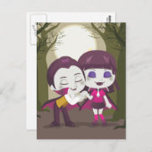 Vampire Couple Briefkaart (Voorkant / Achterkant)
