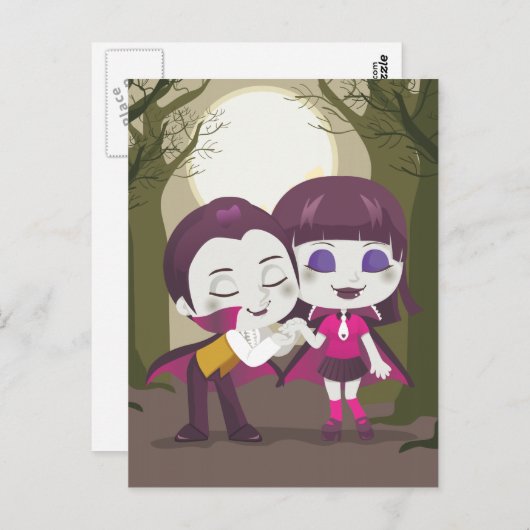 Vampire Couple Briefkaart (Voorkant / Achterkant)