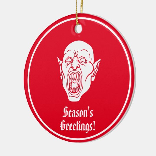 Vampire Crimson Red Horror Keramisch Ornament (Links)