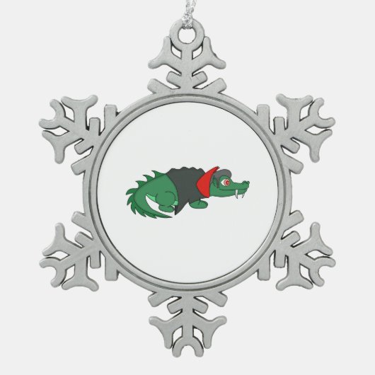 Vampire Crocodile Tin Sneeuwvlok Ornament (Voorkant)