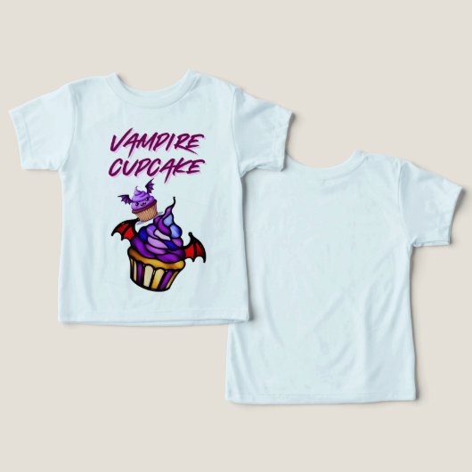 Vampire Cupcake Kinder Halloween T-Shirt – Schatti (Ontwerp Voorkant & Achterkant)