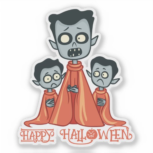 Vampire Dad en Vampire Kinder Sticker (Voorkant)