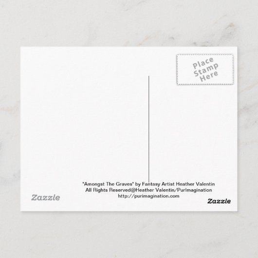 Vampire Dark Angel Gothic Graveyard Art Briefkaart (Achterkant)