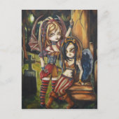 Vampire Dark Angel Gothic Graveyard Art Briefkaart (Voorkant)