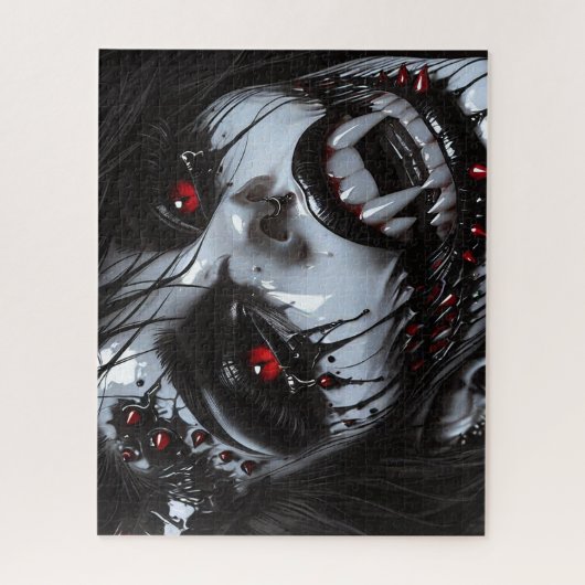 Vampire Demon Portrait – Gothic Horror Fantasy Art Legpuzzel (Verticaal)