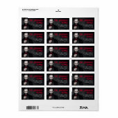 Vampire drinkt bloed Halloween retouradres Etiket (Full Sheet)