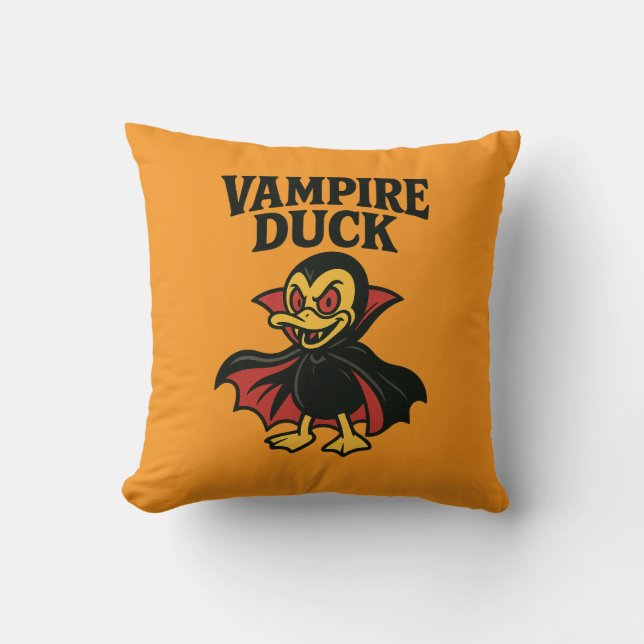 Vampire Duck - Grappige Cartoon Halloween Ontwerp Kussen (Voorkant)