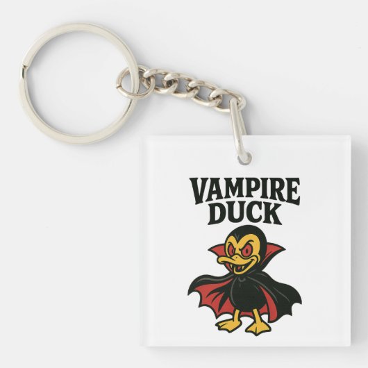 Vampire Duck - Grappige Cartoon Halloween Ontwerp Sleutelhanger (voorkant)