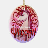 Vampire Eenhoorn Keramisch Ornament (Rechts)