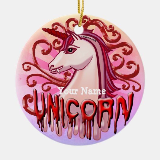 Vampire Eenhoorn Keramisch Ornament (Voorkant)