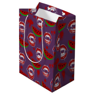 Vampire Eet Watermeloen Halloween in Juli Paars Medium Cadeauzakje