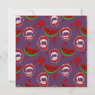 Vampire eet watermeloen Paarse Summerween Menu