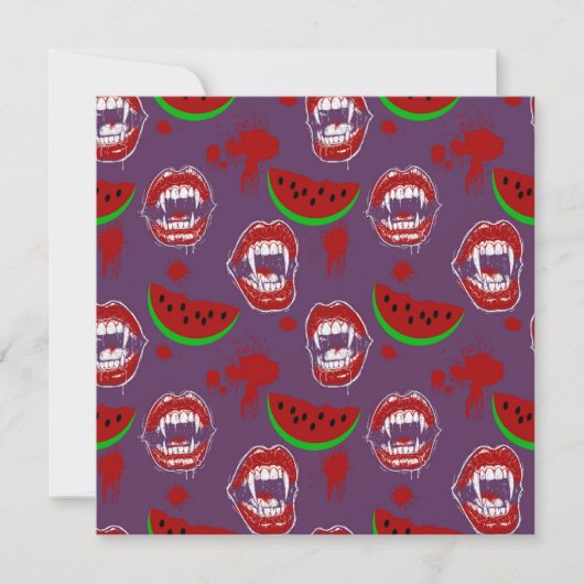 Vampire eet watermeloen Paarse Summerween Menu (Voorkant)