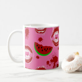 Vampire Eet Watermeloen Summerween Feest Roze  Koffiemok