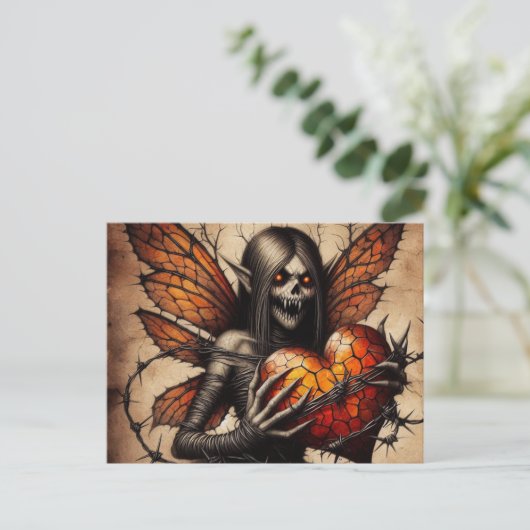 Vampire Elf Horror Briefkaart (Staand voorkant)