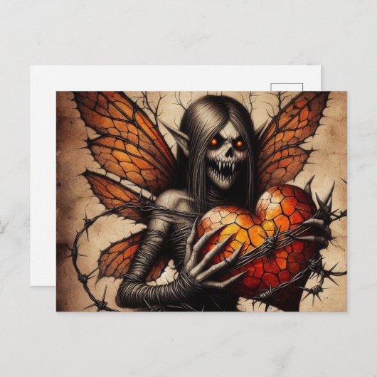 Vampire Elf Horror Briefkaart (Voorkant / Achterkant)