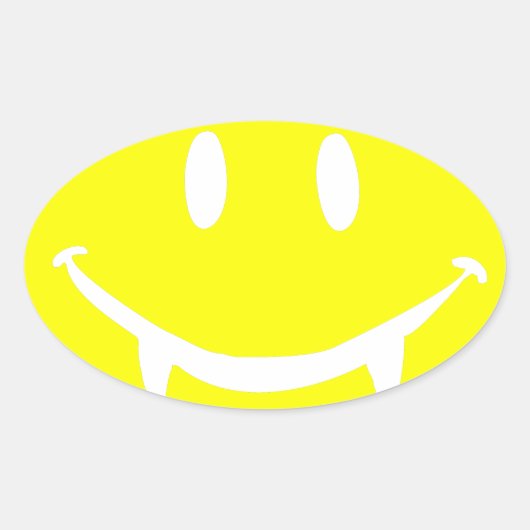 vampire emoji dracula ovale sticker (Voorkant)