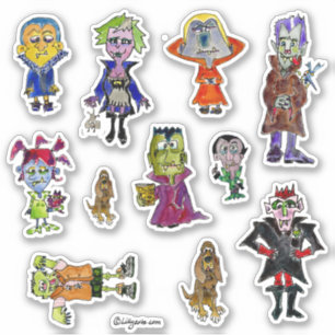 Vampire en Bloodhound Cartoon Sticker