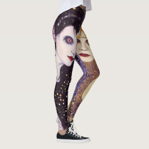 Vampire en heks in Halloween Leggings
