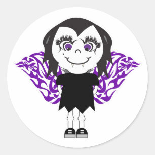 Vampire Engel Meisje Tribale Vleugels Ronde Sticker