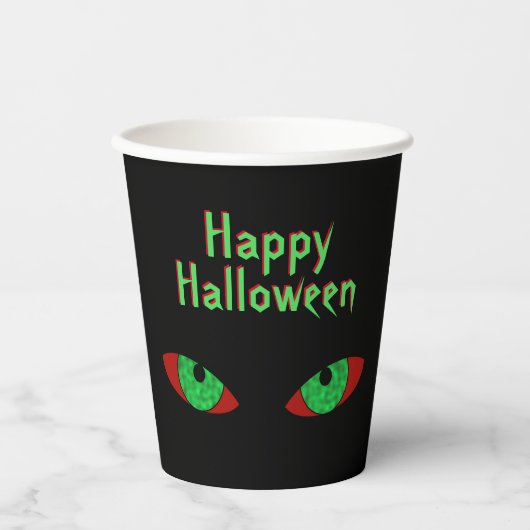 Vampire Eyes Happy Halloween Drink Cup Papieren Bekers (Voorkant)