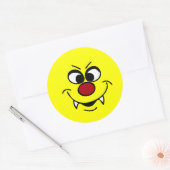 Vampire Face Grumpey Ronde Sticker (Envelop)