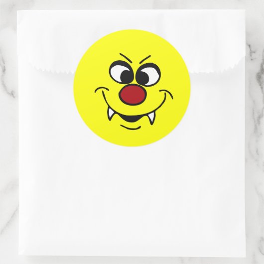 Vampire Face Grumpey Ronde Sticker (Tas)