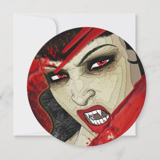 Vampire face halloween verjaardagsfeest kaart (Voorkant)