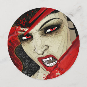 Vampire face halloween verjaardagsfeest kaart