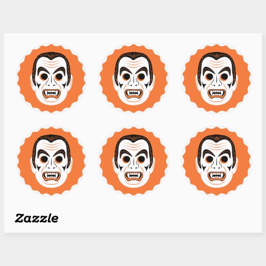 Vampire Face Ronde Sticker (Vel)